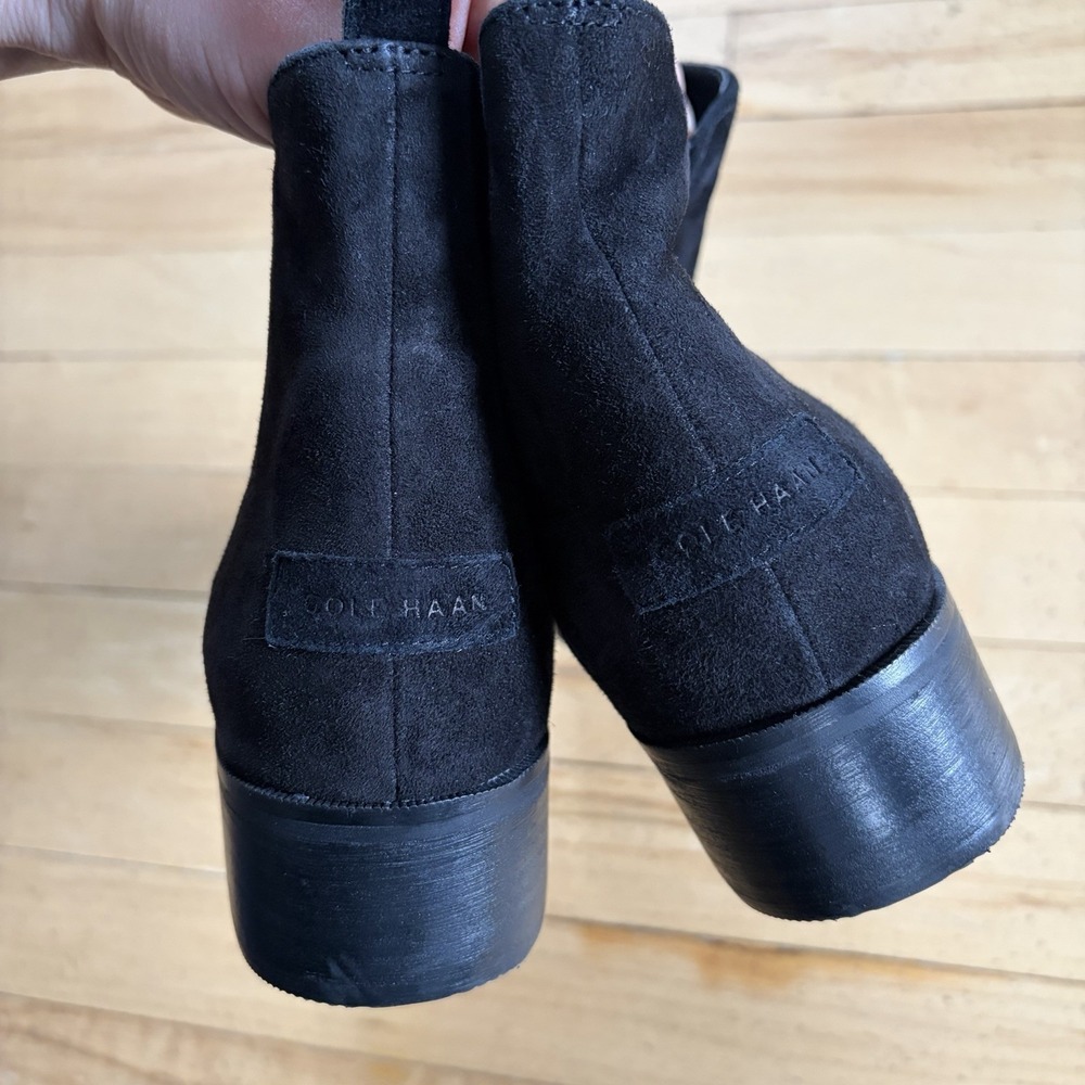 Cole Haan Black Suede Booties Women's Size 11B Excellent Condition‎ - Picture 3 of 10